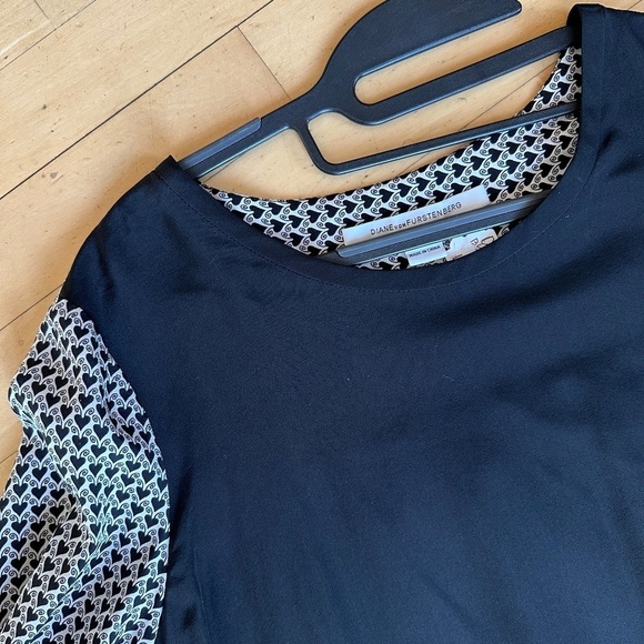Diane Von Furstenberg Heart print silk top, 10, DH - Picture 6 of 7